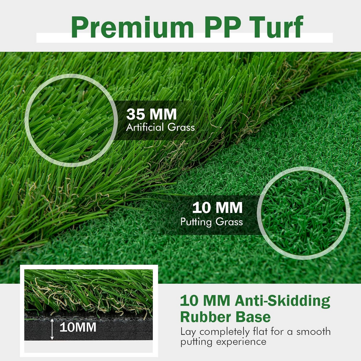 Yunic US Map Putting Green with Slope - 8 x 16 or 10 x 16 ft