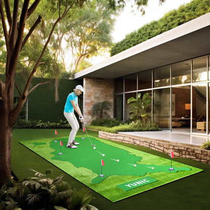 Yunic US Map Putting Green with Slope - 8 x 16 or 10 x 16 ft