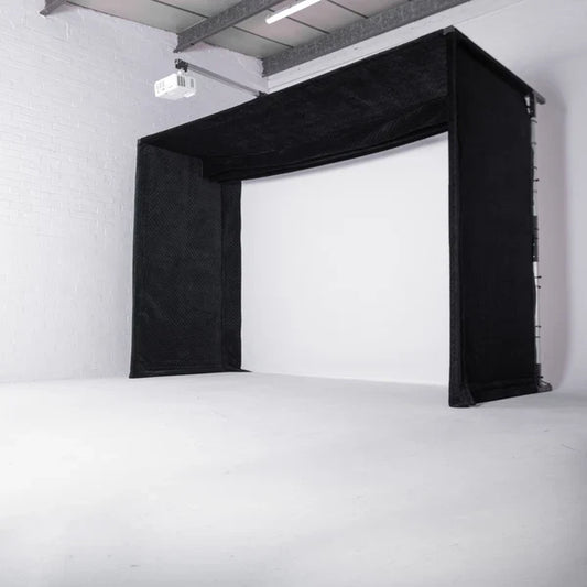 GolfBays Lux Golf Simulator Hitting Enclosure - 12 ft 4 in Wide