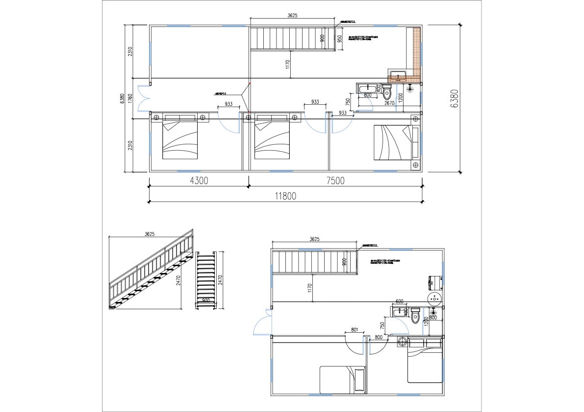 Grand Duo – 40' + 20' Two-Story Expandable Container Home | 4 Bedrooms | 2 Full Baths | Kitchen, Living, & Rooftop Terrace | ~1,250 SF