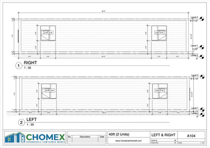 40' Double Expandable Modular Office Complex | 6 Private Offices, Reception, Kitchen & 2 Bathrooms | 1550 SF