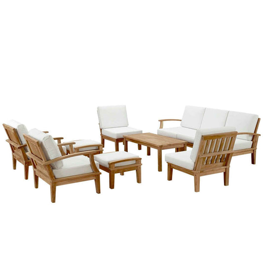 Modway Marina Teak Outdoor Seating Set - 10-Piece