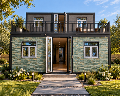 Grand Duo – 40' + 20' Two-Story Expandable Container Home | 4 Bedrooms | 2 Full Baths | Kitchen, Living, & Rooftop Terrace | ~1,250 SF