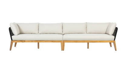 Crafters and Weavers Cypress Teak Outdoor Sofa Set - Black Rope