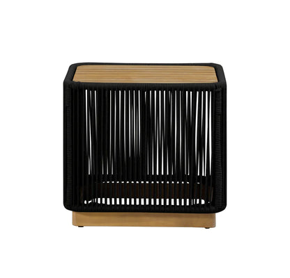 Crafters and Weavers Cypress Teak Outdoor Sofa Set - Black Rope