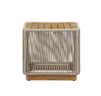 Crafters and Weavers Cypress Teak Outdoor Sofa Set - Beige Rope