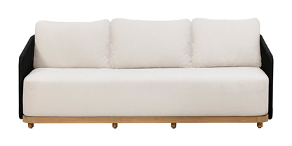 Crafters and Weavers Alpine Teak Outdoor Sofa - Black Rope