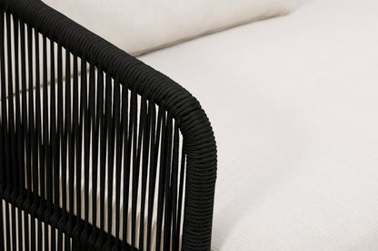 Crafters and Weavers Alpine Teak Outdoor Sofa - Black Rope