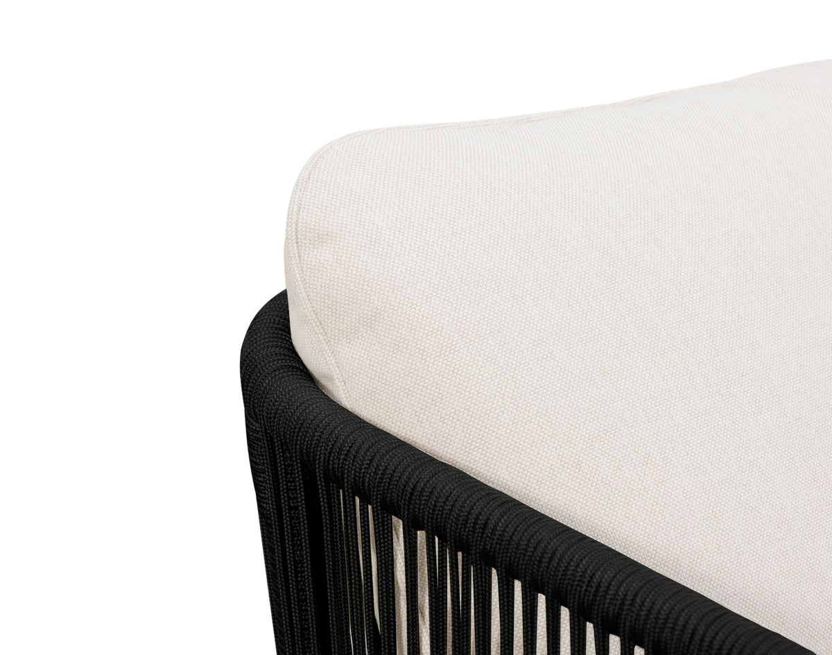 Crafters and Weavers Alpine Teak Outdoor Sofa - Black Rope