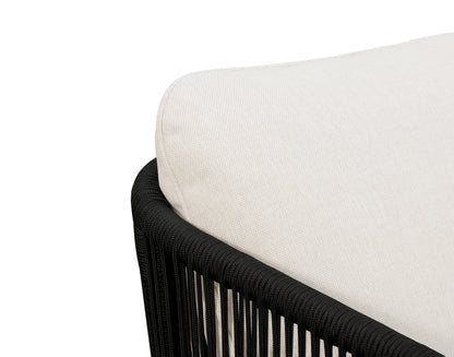 Crafters and Weavers Alpine Teak Outdoor Sofa - Black Rope