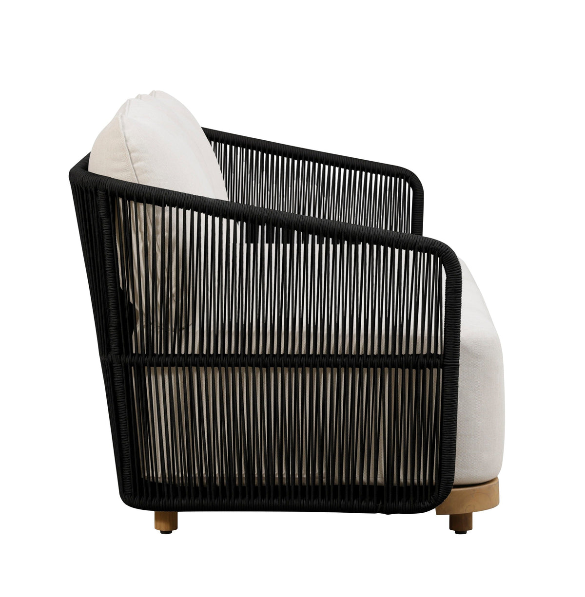 Crafters and Weavers Alpine Teak Outdoor Sofa - Black Rope
