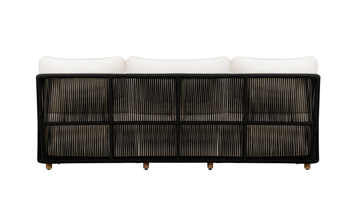 Crafters and Weavers Alpine Teak Outdoor Sofa - Black Rope