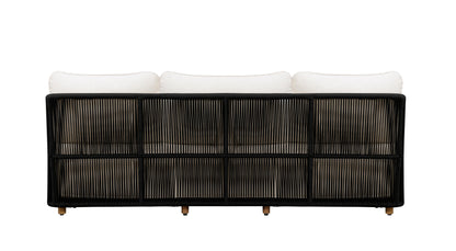Crafters and Weavers Alpine Teak Outdoor Sofa - Black Rope