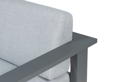 Sardinia Aluminum Frame Outdoor Sofa Set - Gray Cushions