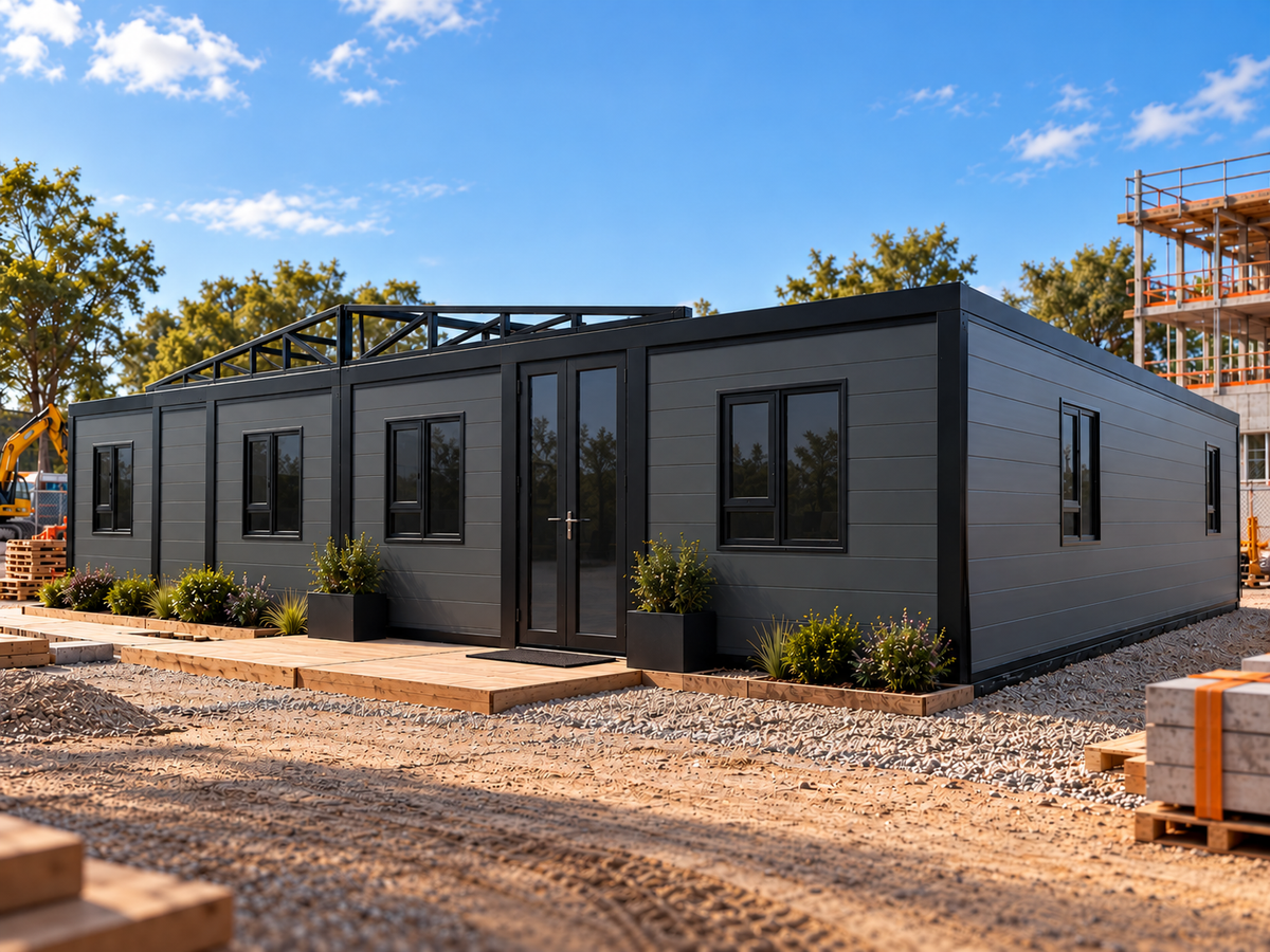 40' Double Expandable Modular Office Complex | 6 Private Offices, Reception, Kitchen & 2 Bathrooms | 1550 SF