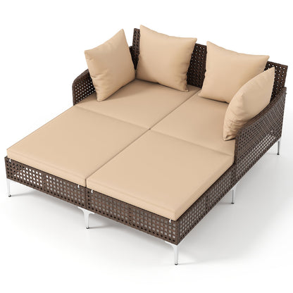 Outdoor Rattan Double Daybed - 2-Person