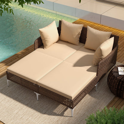 Outdoor Rattan Double Daybed - 2-Person