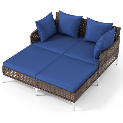 Outdoor Rattan Double Daybed - 2-Person