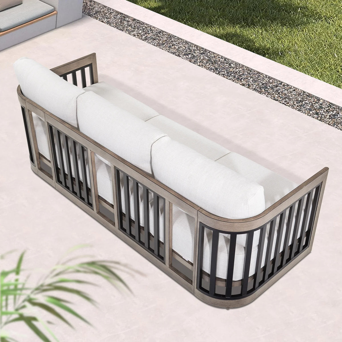 Sereno 6-Pieces Modern Outdoor Sectional Seating Set with Ottoman
