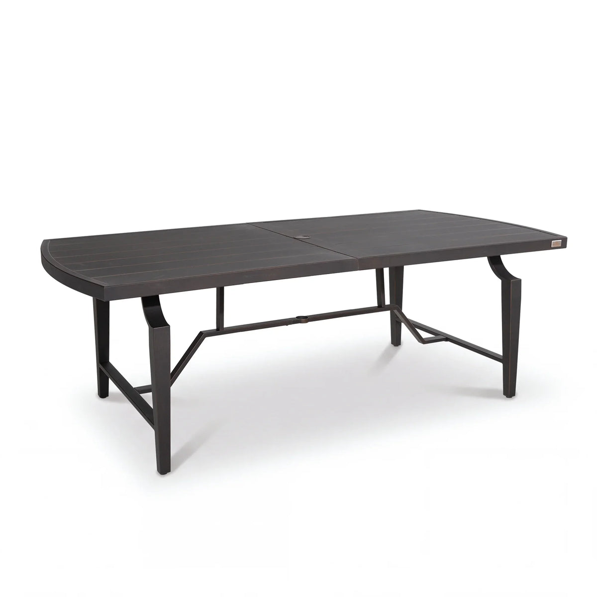 Tamarin Aluminum Patio Rectangular Dining Table and 6 Dining Armchairs