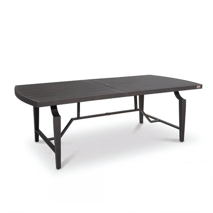 Tamarin Aluminum Patio Rectangular Dining Table and 6 Dining Armchairs