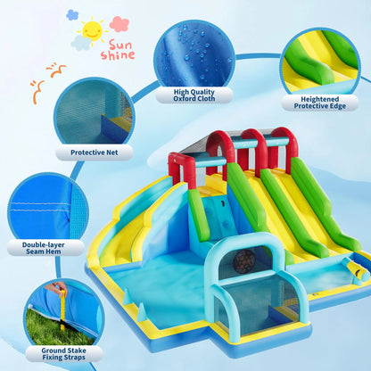 HiMISS Inflatable Bounce House with Water Slides - 14.4 x 12.8 ft