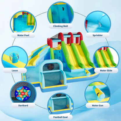 HiMISS Inflatable Bounce House with Water Slides - 14.4 x 12.8 ft