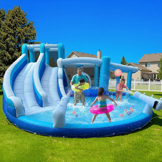 Vancen Inflatable Bounce House with Double Slides - 14 x 13.83 ft