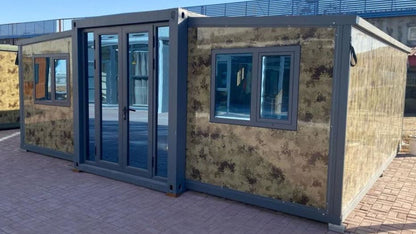 Duo Mod – 20' Hunting Cabin Tiny Home | 2 Bedroom | Full Bath, Kitchen, Dinette & Living Room | 385 SF Tiny Home Rustic Camouflage Design Perfect for Outdoor Enthusiasts
