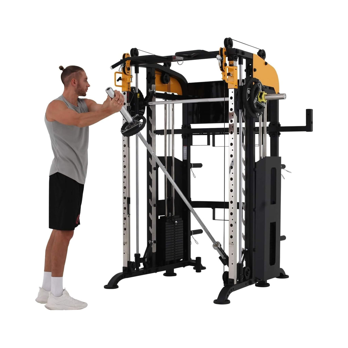 Saksby SAK21836 All-In-One Full-Body Smith Machine - Dual 220 lb Weight Stacks