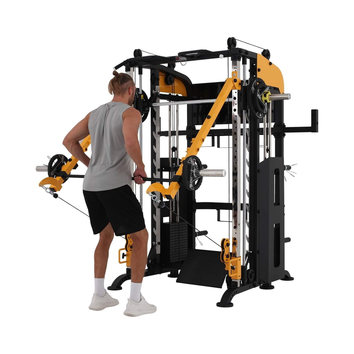 Saksby SAK21836 All-In-One Full-Body Smith Machine - Dual 220 lb Weight Stacks