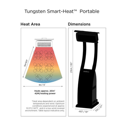 Bromic Tungsten Smart-Heat Portable Gas Heater - Matte Black