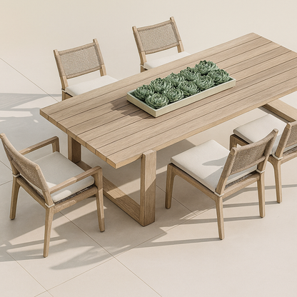 Kestrel & Loom Ridgeway 9-Piece Teak & Woven Rope Dining Set