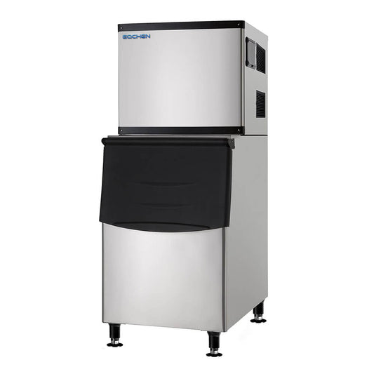 EQCHEN 500 lbs Commercial Ice Maker Machine with 375 lbs Storage Capacity