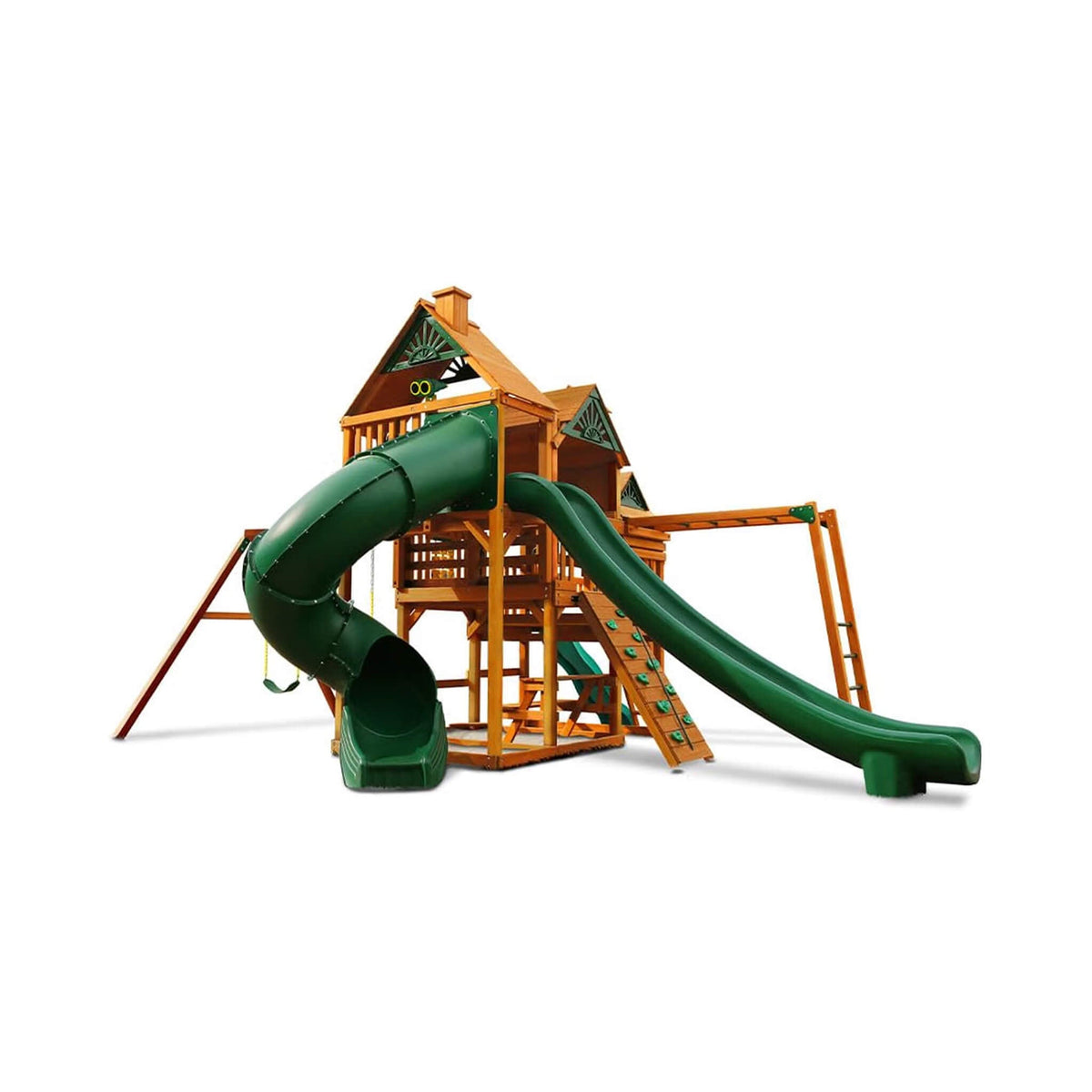 SAK21486 Cedar Wood Swing Set - 3 Play Decks