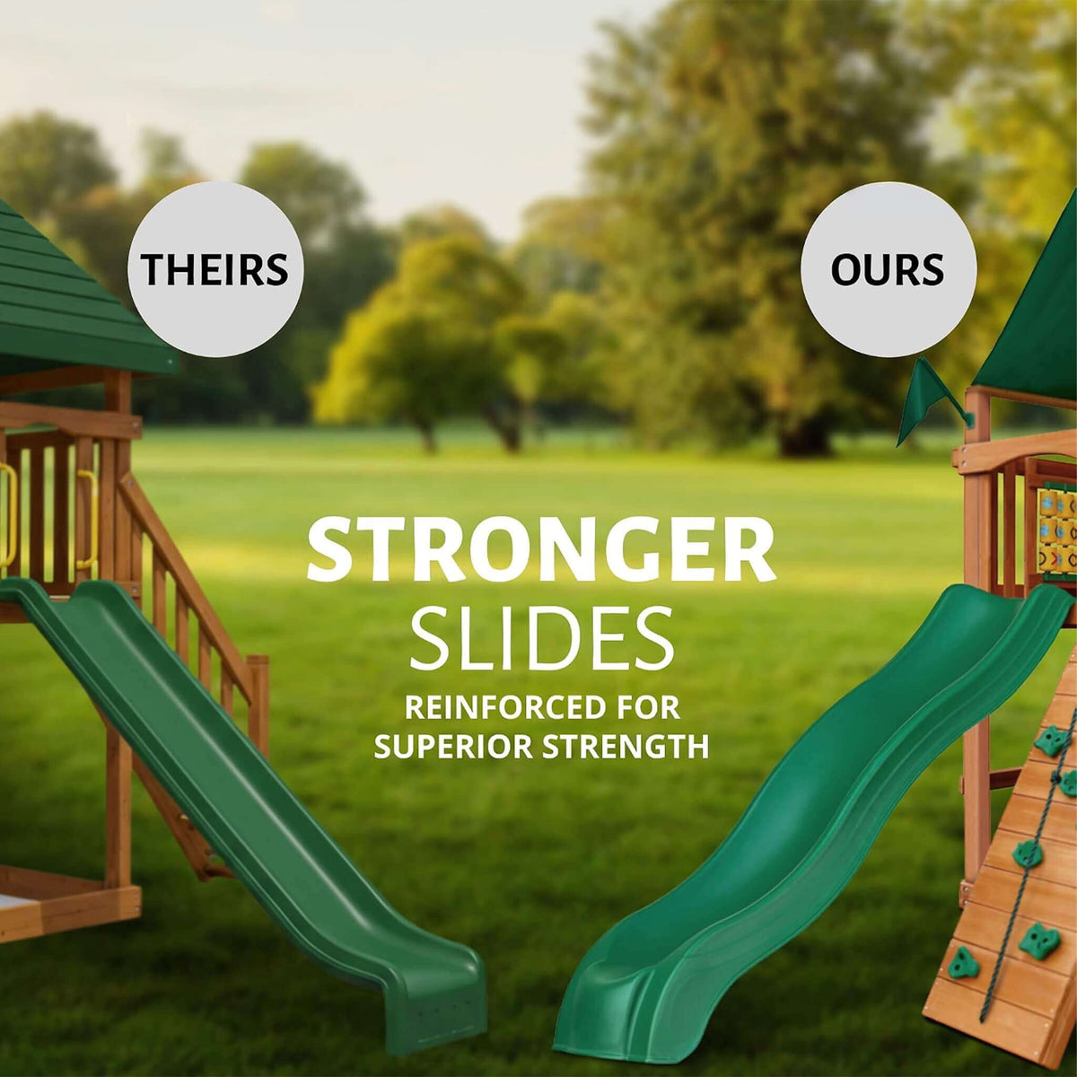 SAK21486 Cedar Wood Swing Set - 3 Play Decks